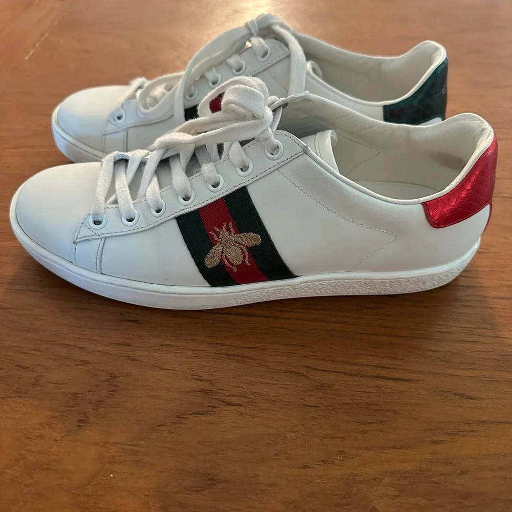Gucci Women’s Sneakers Ace Trainer With Bee Size 37.5 - Picture 11 of 11